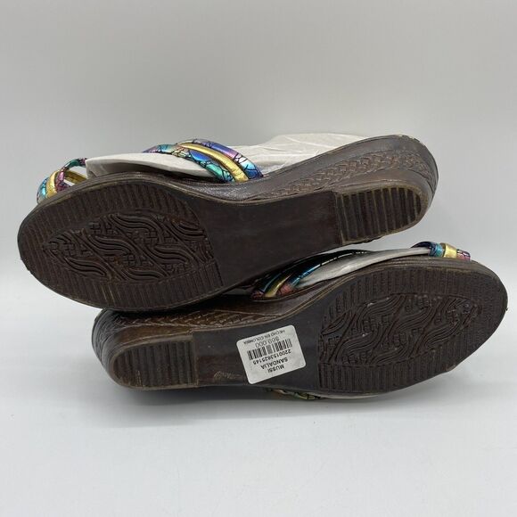 Mussi Sandalia Colombian Multicolor Metallic Slip-On Sandals Women's Size 6 - Picture 4 of 7